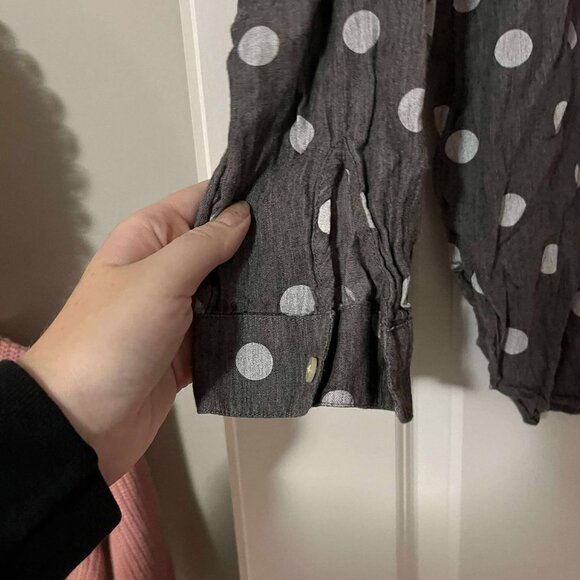 Loft Polka Dot Button Down Size Small Petite - Picture 4 of 5